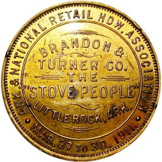 1911 Little Rock Arkansas Good Luck Swastika Token Brandon & Turner Co