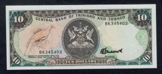 Trinidad And Tobago 10 Dollars (1985) Bk Pick 38c Unc.