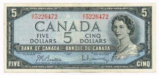 1954 (1961 - 71) Canada 5 Dollars Note - P77b
