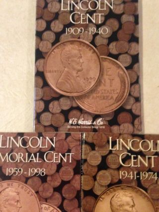 Lincoln Cent Set 1909 - 1940/ L941 - 1974/1959 - 1998 Does Not Have 1909s - 1912s - 1913s -
