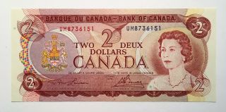 1974 Canada 2 Dollars Banknote,  Bank Of Canada,  Queen Elizabeth,  Pick 86a