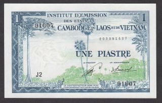 French - Indochina - 1 Piastres / 1 Kip 1953 (laos Issue) - Aunc