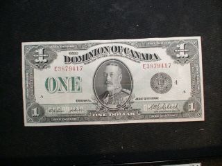 1923 Dominion Of Canada One Dollar Note Very Fine $1 Bill Priced To Sell