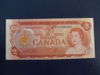 1974 Canada 2 Dollar Bank Note - Lawson/bouey - Agg4580602 - Choice Unc Cond.  18 - 244