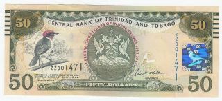 Trinidad And Tobago 50 Dollars 2006 Replacement P 53 50th Independence Unc (e175)