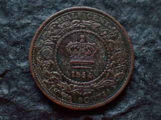 1864,  Half Cent,  Nova Scotia,  In Canada