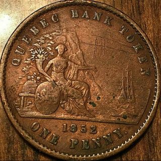 1852 Lower Canada Quebec Bank Deux Sous Penny Token