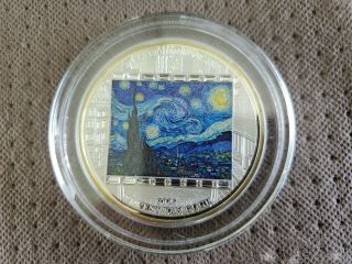2015 3 Oz.  Silver Coin Cook Island Vincent Van Gogh 