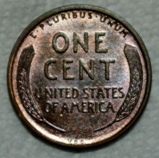 Brilliant Uncirculated 1909 - P Vdb Lincoln Cent Blazing Red - Brown Specimen