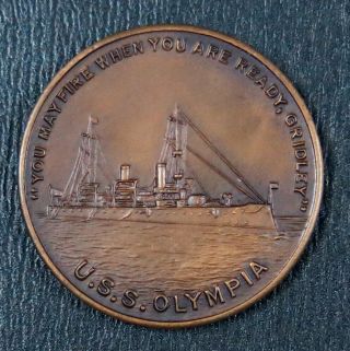 Us Medal Commemorating The Battle Of Manila Bay & Uss Olympia 60th Anniversary