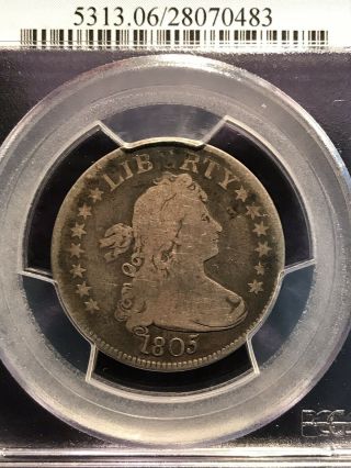 1805 Draped Bust Quarter Pcgs G6 (choice For Grade)