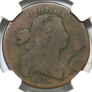1805 S - 267 Ngc Vg 8 Double Struck Off - Center Draped Bust Large Cent Coin 1c