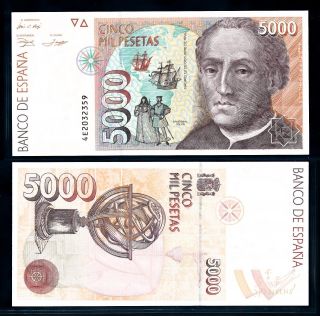 [93482] Spain 1992 5000 Pesetas Bank Note Unc P165