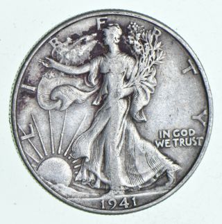 Xf,  1941 - D Walking Liberty 90 Silver Us Half Dollar - Coin 602