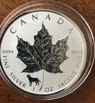 2018 $5 Canada 1 Oz Silver Maple Leaf Lunar Dog Privy Coin,  Bu