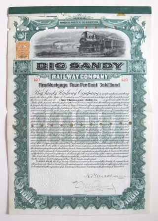Big Sandy Railway $1000 Bond 1904