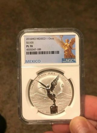 2016 Mo Mexico 1 Oz.  Silver Reverse Proof Libertad Ngc Pl70