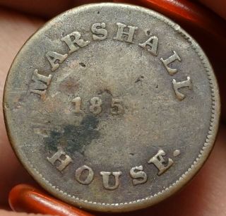 1859 Marshall House Saloon Early Trade Token Alexandria Virginia Va 103