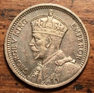 1933 Silver Zealand 3 Pence King George V Colonial Coin About Uncirculated