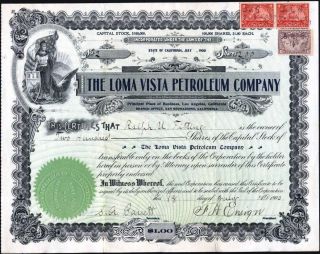 Loma Vista Petroleum Co,  Los Angeles & San Bernardino,  Ca,  1900,  Uncancelled Sk