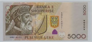 [$] Albania,  2007,  5000 Leke,  Unc