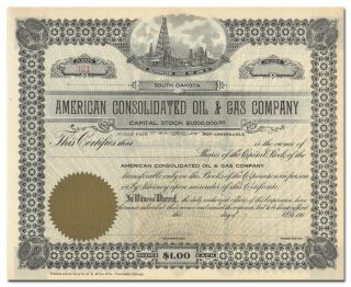 American Consolidated Oil & Gas Company Stock Certificate