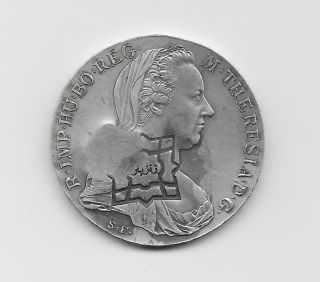 Zanzibar & Morocco Countermarks On 1780 M.  Theresia Thaler Silver Coin