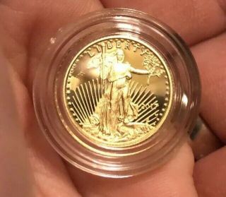 2017 American Gold Eagle $5 1/10 Oz Coin Gem Bu In Capsule