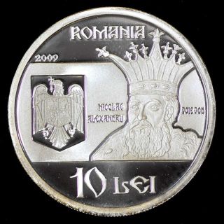 10 Lei 2009,  Silver Proof,  650 Years Wallachia 