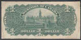 1911 DOMINION OF CANADA 1 DOLLAR BANK NOTE 2