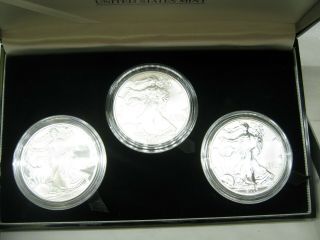 2006 American Eagle 20th Anniversary 3 Silver Coin Set Proof,  Reverse Proof,  Unc 3
