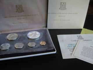 1973 First Coinage Of The British Virgin Islands Proof Set Silver Jb - 8
