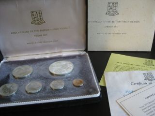 1973 First Coinage Of The British Virgin Islands Proof Set Silver Jb - 7