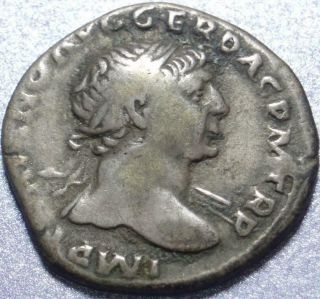 98 - 117 Ad Ancient Roman Silver Denarius Of Trajan Struck 108 Rome Optimum Prince