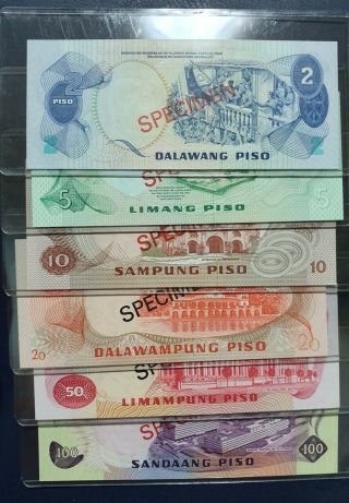 Data Handling For Grade R Philippines 1978 Specimen Full Set From 5 To 100 Pesos | #10001504