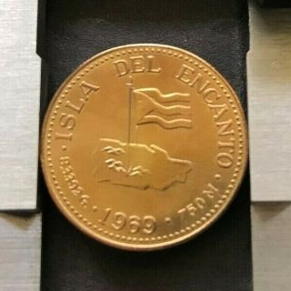 Puerto Rico ca1969 medalla Oro 14k Jose De Diego,  Proceres de P.  R. 4