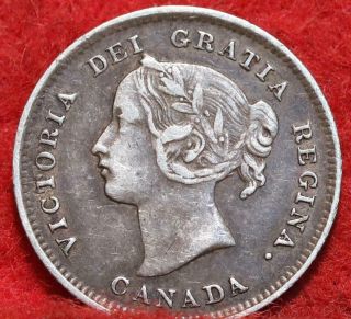 1897 Canada 5 Cents Silver Foreign Coin