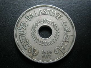 Palestine 1934 20 Mils (avf) Rare Date