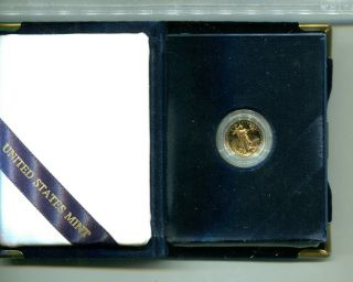 2000 W $5 American Gold Eagle 1/10 Ounce Coin Proof Box And 5530m