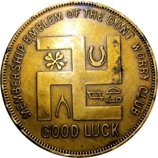 1910 Mckeesport Pennsylvania Good Luck Swastika Token Thomas & Best Hatters