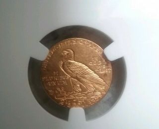 1914 US Gold $2.  50 Indian Head Quarter Eagle - NGC MS61 4
