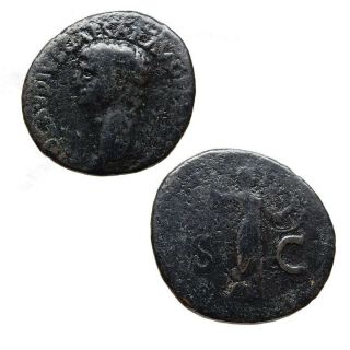Lucernae Claudius I As Minerva,  S - C Rome 41 - 42 A.  D.