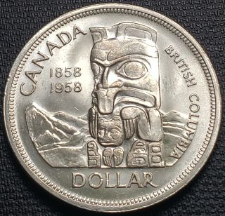 1958 Canada Silver $1 Dollar Coin Ms - 63 80 Silver