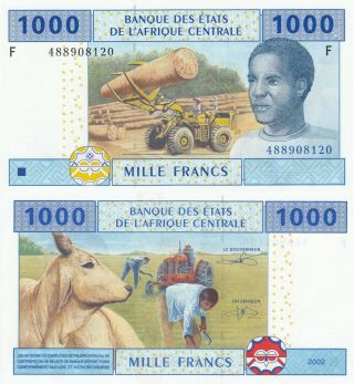 Central Africa (equatorial Guinea) 1000fr - Industry/cattle/p507f Sig.  20 Unc