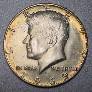 1969 - D Kennedy Half Dollar 50c - Gem Uncirculated - Album Color
