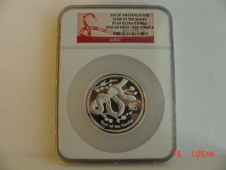 2013 Australia Lunar Year Of The Snake $8 5 Oz Silver Ngc Pf69 Uc 1 Of 1st 1000