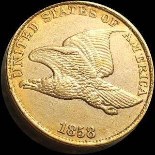 1858 Flying Eagle Cent Looks Uncirculated Philadelphia Copper Collectible Nr