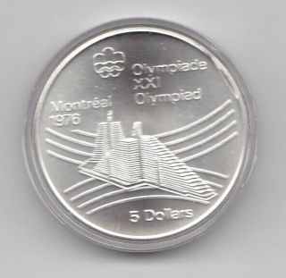 Canada 1976 $5 Dollar Montreal - Olympic Village - Silver Coin Proof In Case