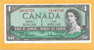 1954 Canadian 1 Dollar Bill G/n4147796 Crisp (unc)