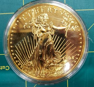 1996 Giant Liberty - Eagle 1/2 Pound - 8 Troy Oz.  999 Silver,  24k T.  E.  G.  P.  Round